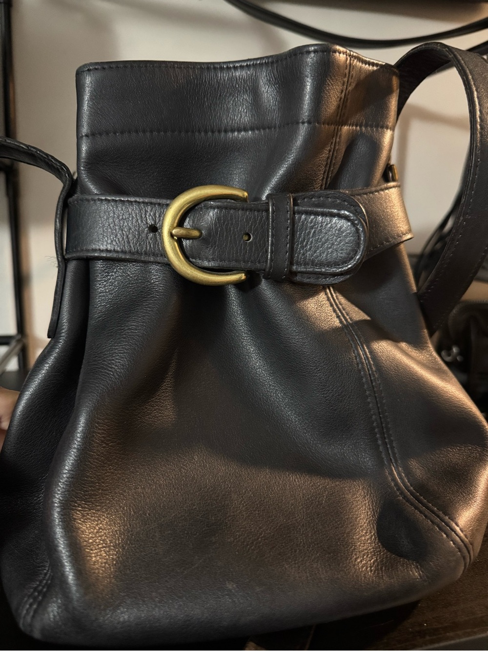 Vintage Belted Bucket Bag 4156